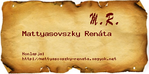 Mattyasovszky Renáta névjegykártya